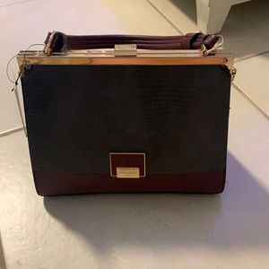 Plum and gray purse